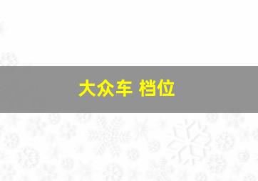 大众车 档位